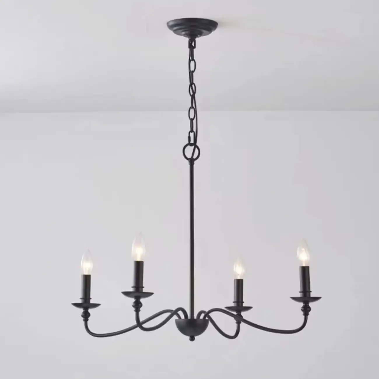 Vintage metal Candelabra Chandelier with adaptive height  Image - 6