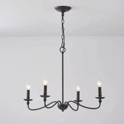 Vintage metal Candelabra Chandelier with adaptive height  Image - 6