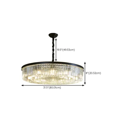 Modern Industrial Black Crystal Chandeliers for Living Room Image - 16