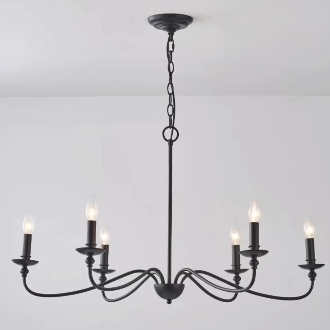 Vintage metal Candelabra Chandelier with adaptive height  Image - 7