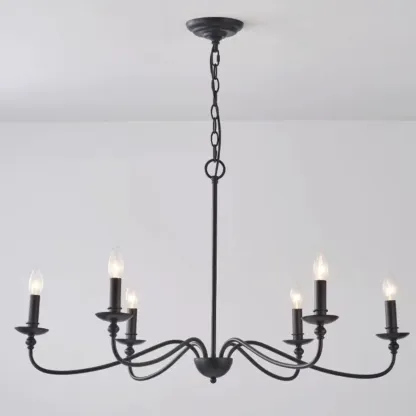 Vintage metal Candelabra Chandelier with adaptive height  Image - 7