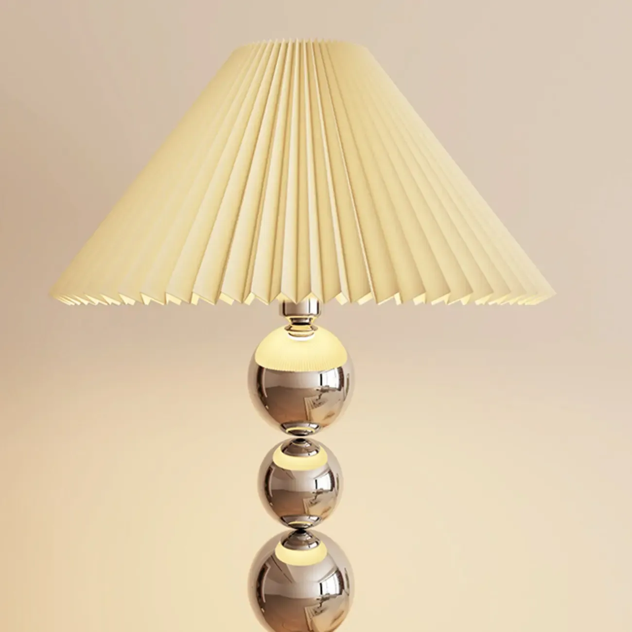 Decorative Modern Stacked Ball Floor Lamp with Fabric Shade Image - 12