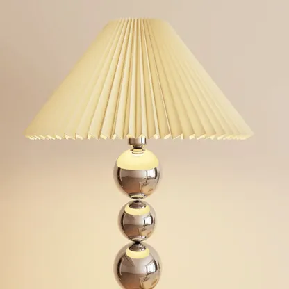 Decorative Modern Stacked Ball Floor Lamp with Fabric Shade Image - 12