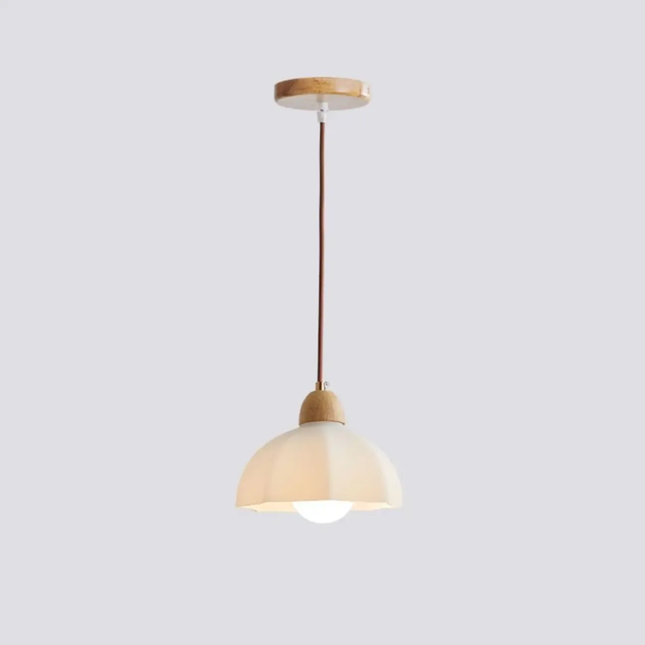  Modern White Floral Shade Pendant Lamp for Bedroom Image - 3