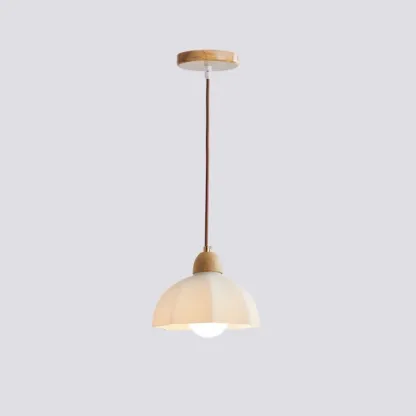  Modern White Floral Shade Pendant Lamp for Bedroom Image - 3
