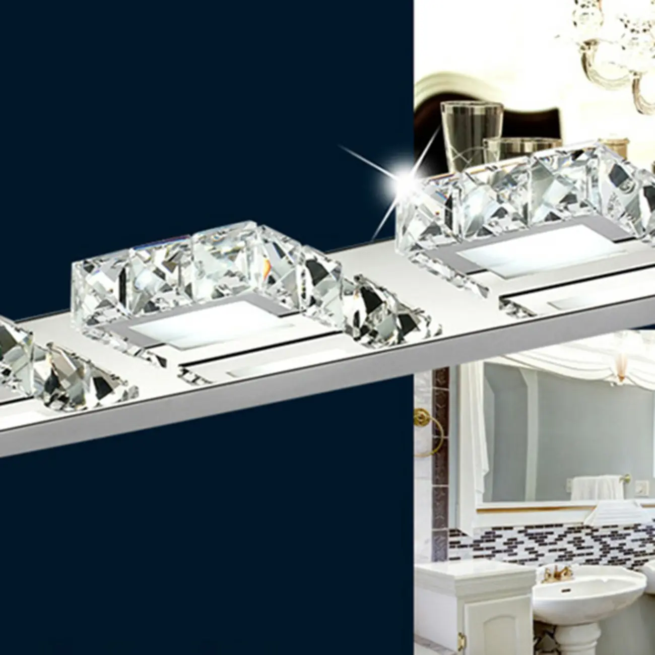 Modern Wall Vanity Mirror Lights with Geometrical Crystal Image - 12 | homeyfad