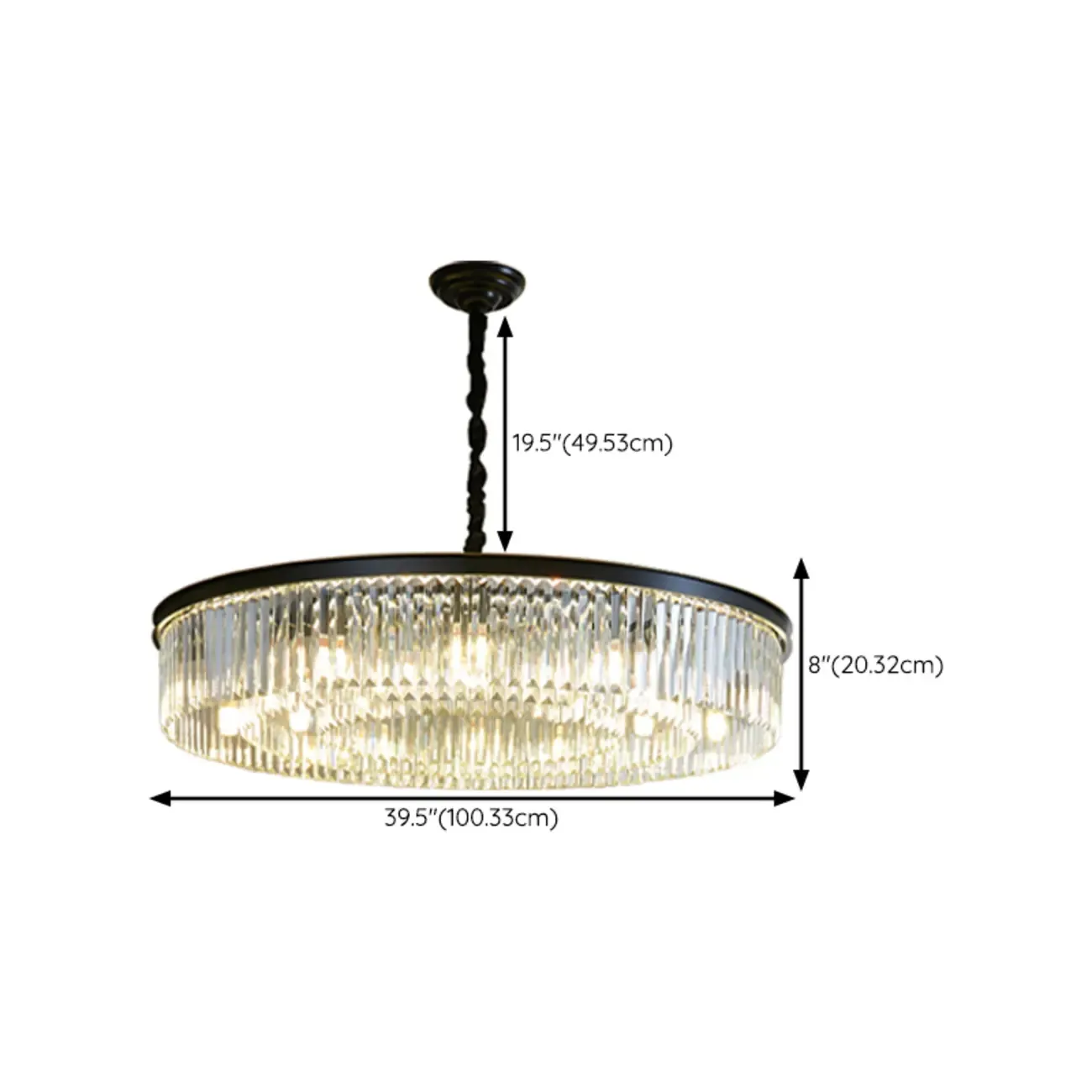 Modern Industrial Black Crystal Chandeliers for Living Room Image - 17