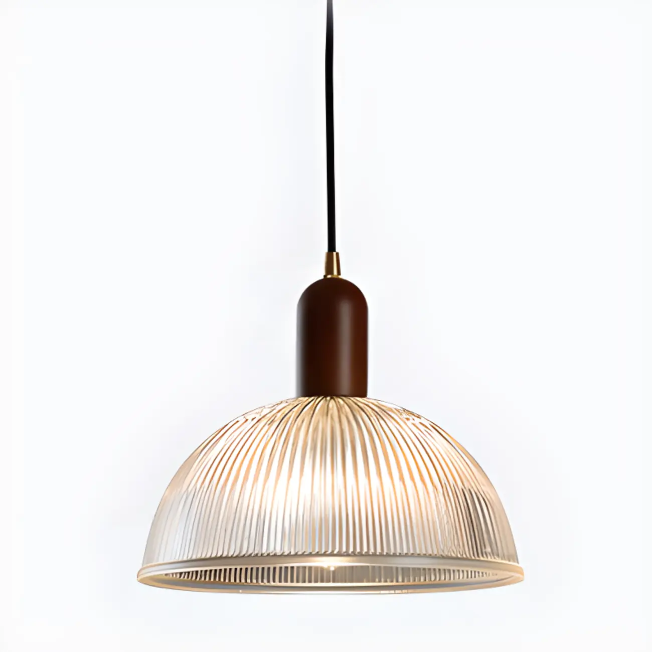 Modern Stripe Glass Bowl Pendant Light for Living Room Image - 5 | homeyfad