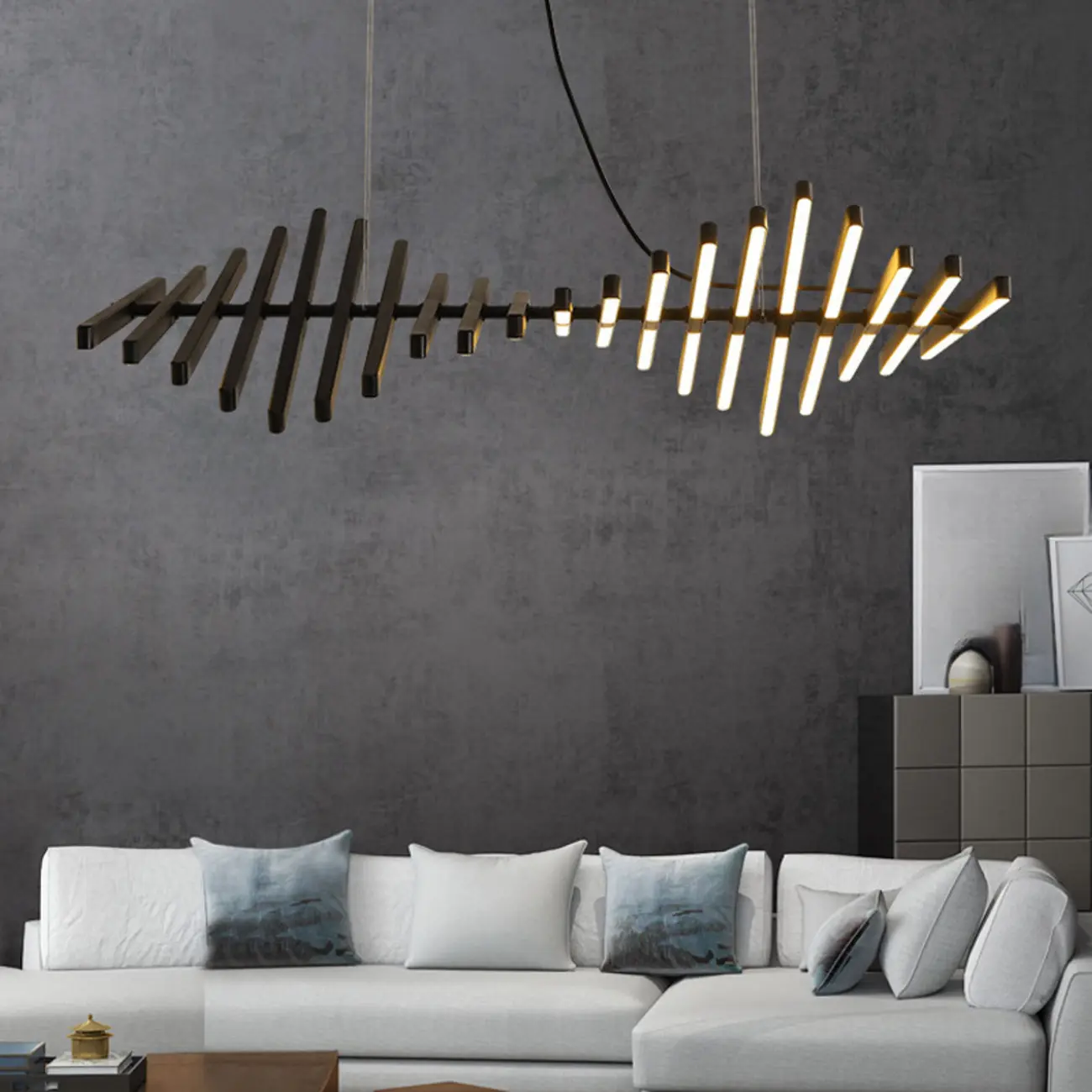 Geometric Linear Island Light with Remote Control Stepless Dimming Image - 1 | homeyfad