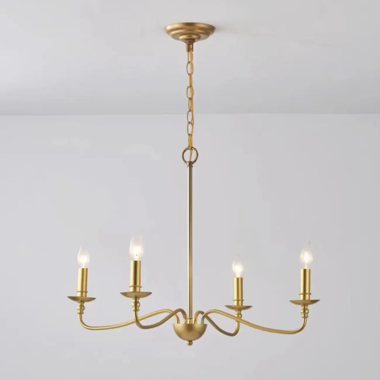 Vintage metal Candelabra Chandelier with adaptive height  Image - 9