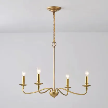 Vintage metal Candelabra Chandelier with adaptive height  Image - 9