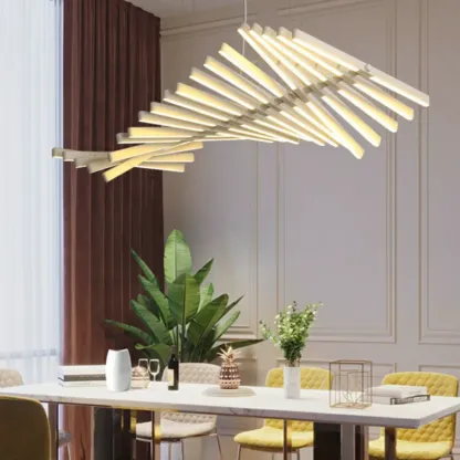 Geometric Linear Island Light with Remote Control Stepless Dimming Image - 2