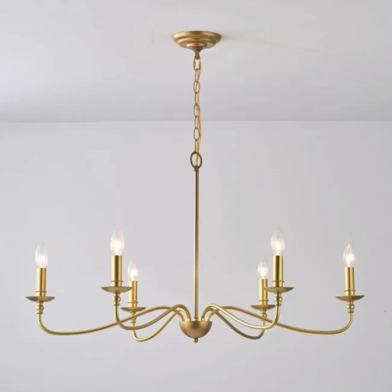 Vintage metal Candelabra Chandelier with adaptive height  Image - 10