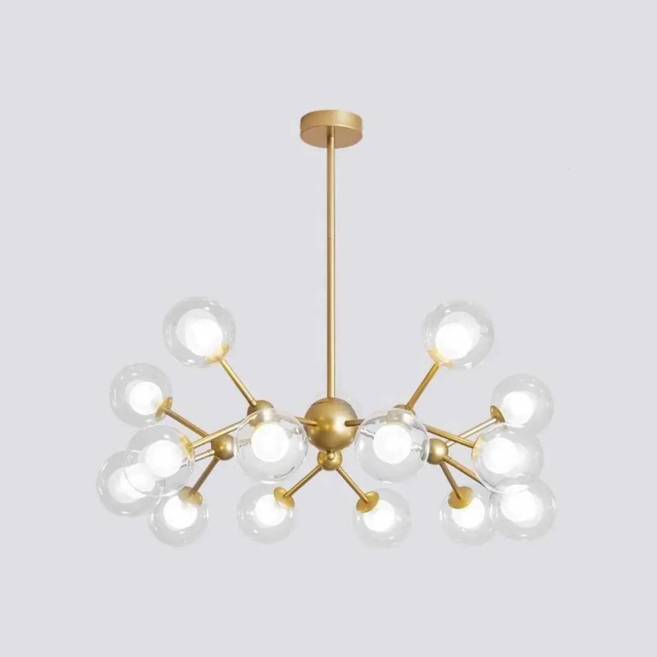 Modern Glass Globes LED Chandelier with Sputnik Design Image - 7 | homeyfad