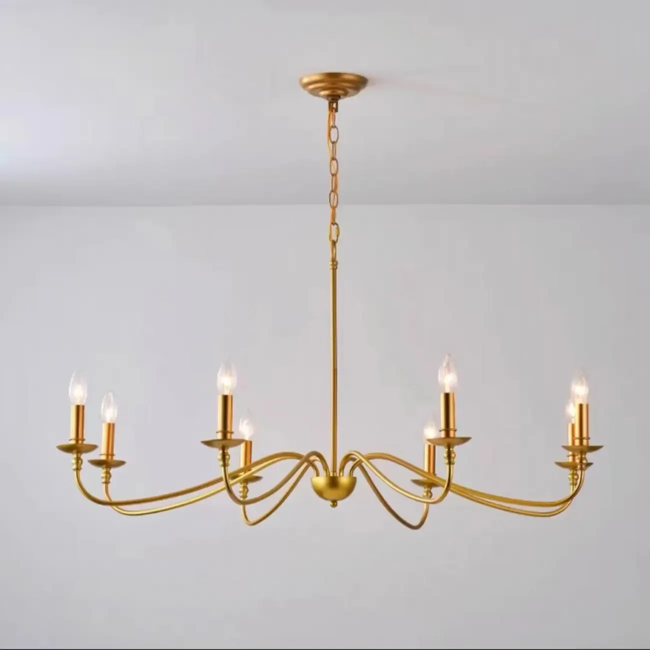 Vintage metal Candelabra Chandelier with adaptive height  Image - 11