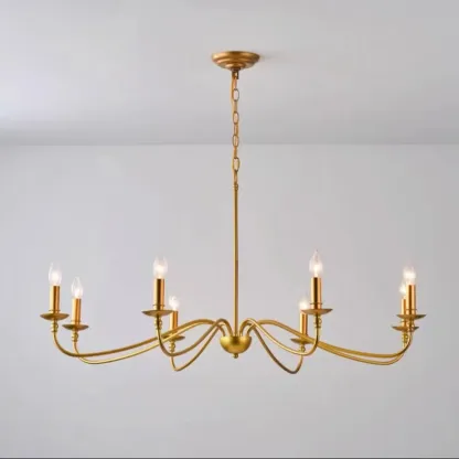 Vintage metal Candelabra Chandelier with adaptive height  Image - 11