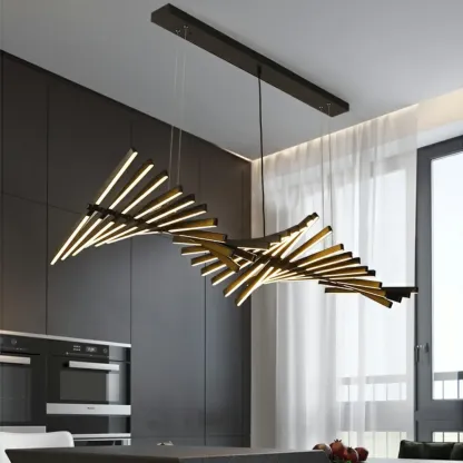 Geometric Linear Island Light with Remote Control Stepless Dimming Image - 3