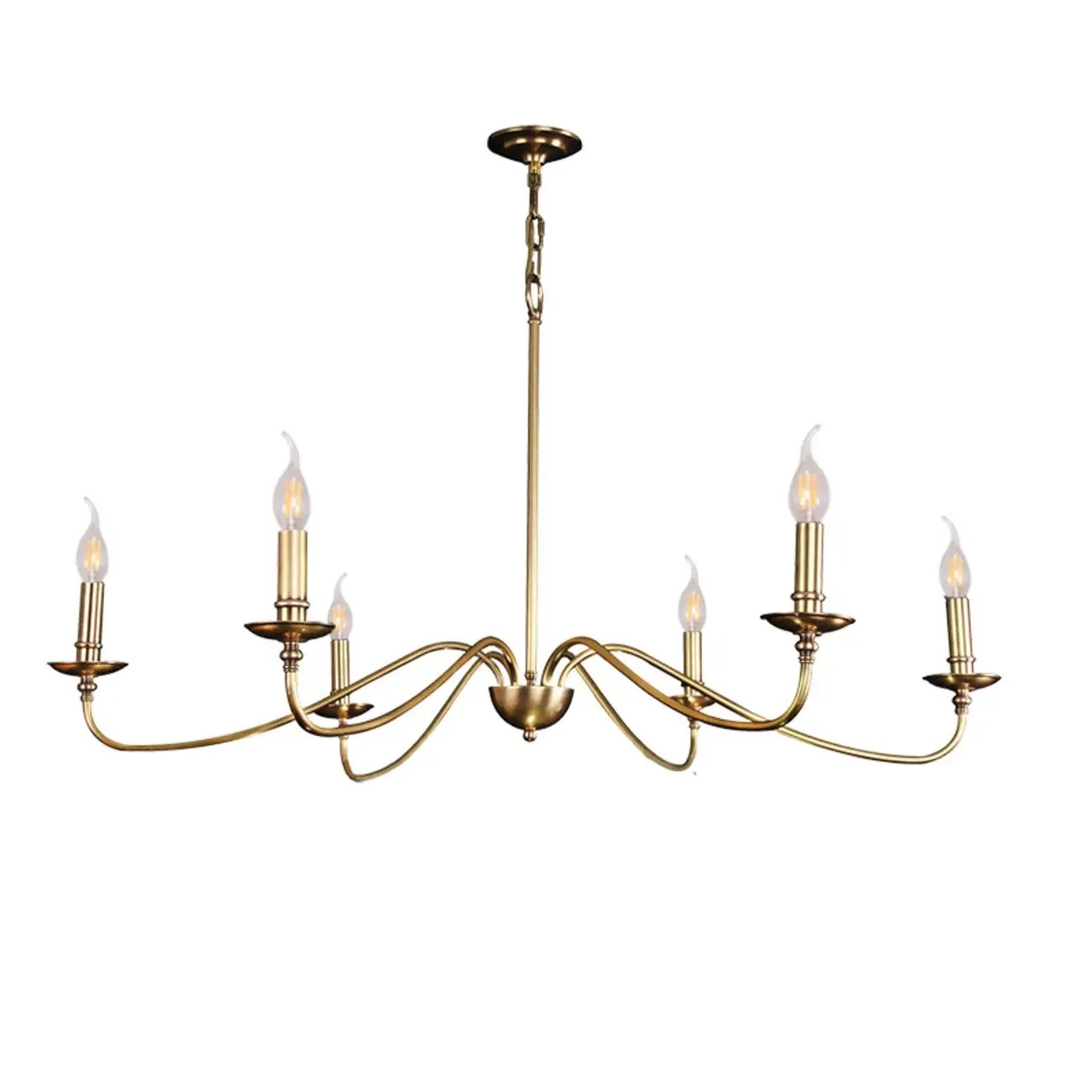 Vintage metal Candelabra Chandelier with adaptive height  Image - 12