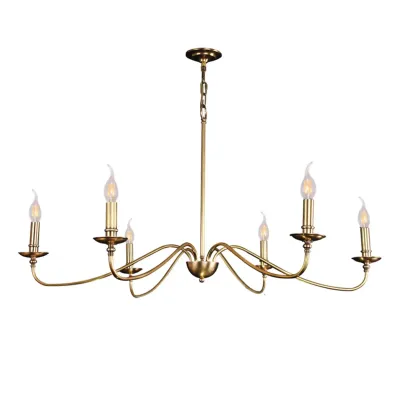 Vintage metal Candelabra Chandelier with adaptive height  Image - 12