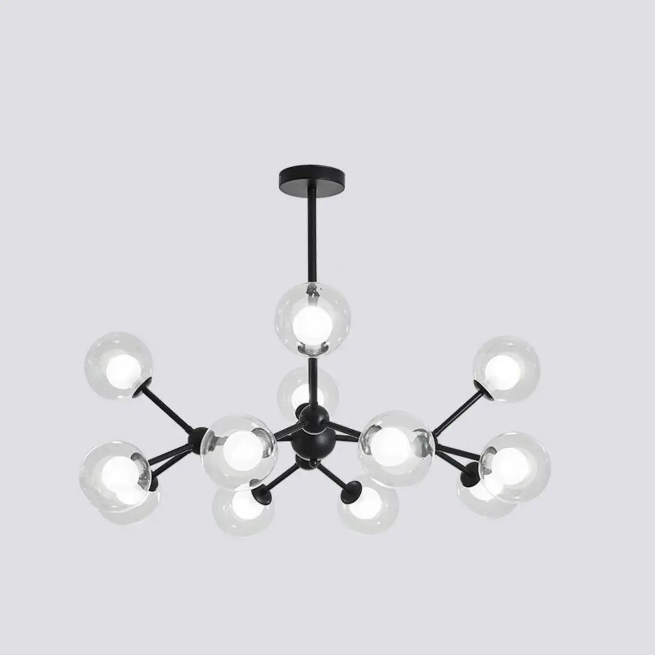 Modern Glass Globes LED Chandelier with Sputnik Design Image - 9 | homeyfad