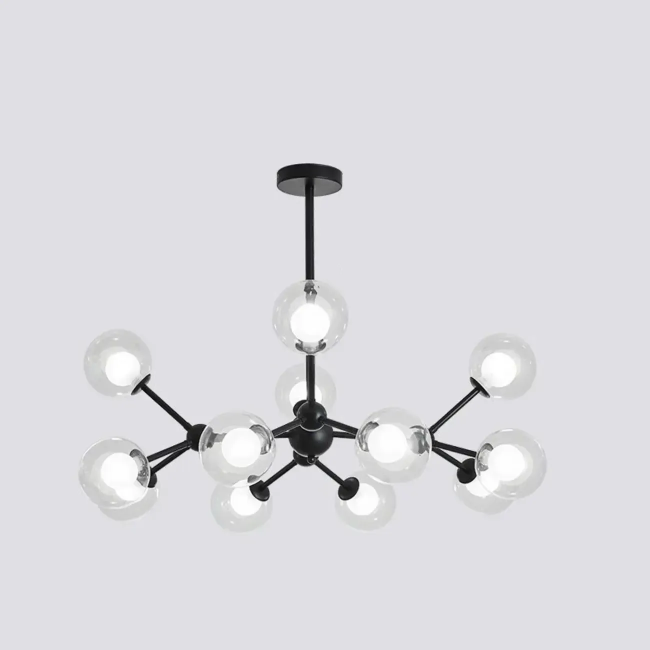 Modern Glass Globes LED Chandelier with Sputnik Design Image - 9