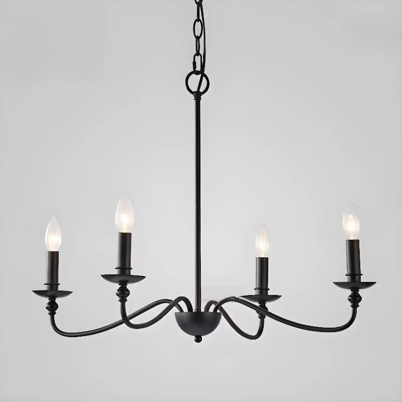 Vintage metal Candelabra Chandelier with adaptive height  Image - 13