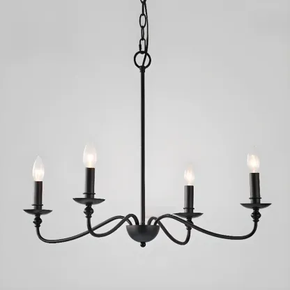 Vintage metal Candelabra Chandelier with adaptive height  Image - 13