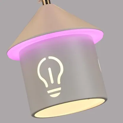 Modern 4-Light LED Chandelier with Unique House Design  Image - 7