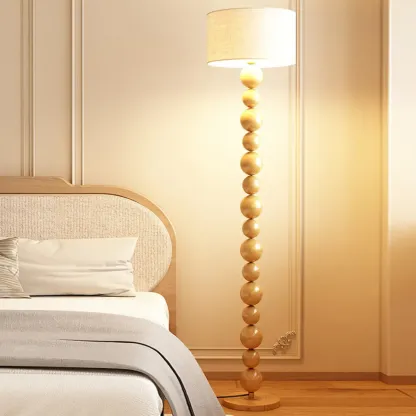 Decorative Modern Stacked Ball Floor Lamp with Fabric Shade Image - 18