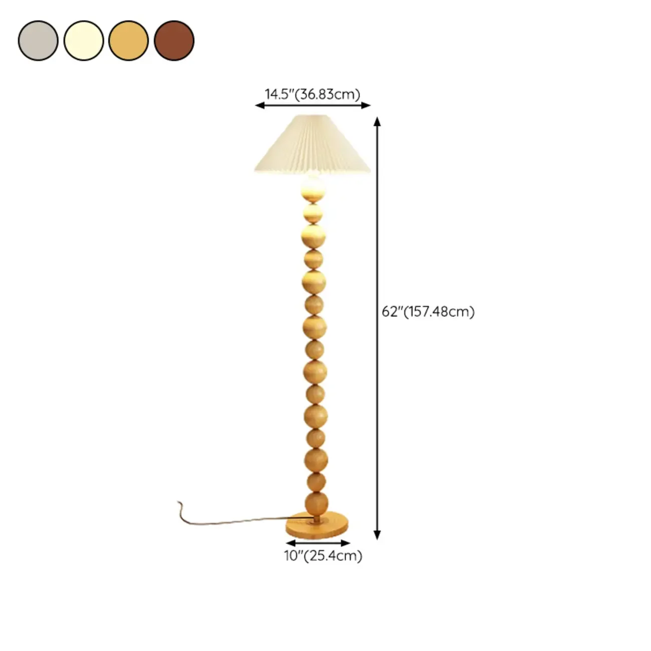 Decorative Modern Stacked Ball Floor Lamp with Fabric Shade #size