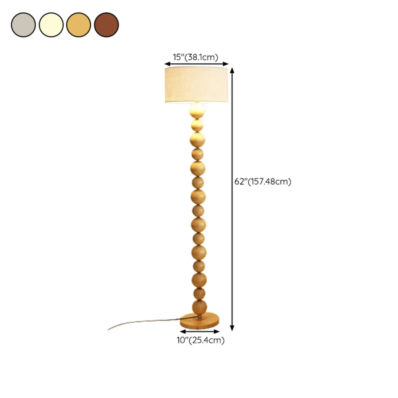 Decorative Modern Stacked Ball Floor Lamp with Fabric Shade Image - 20