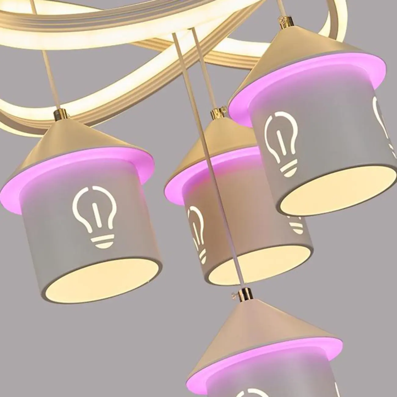 Modern 4-Light LED Chandelier with Unique House Design  Image - 9 | homeyfad