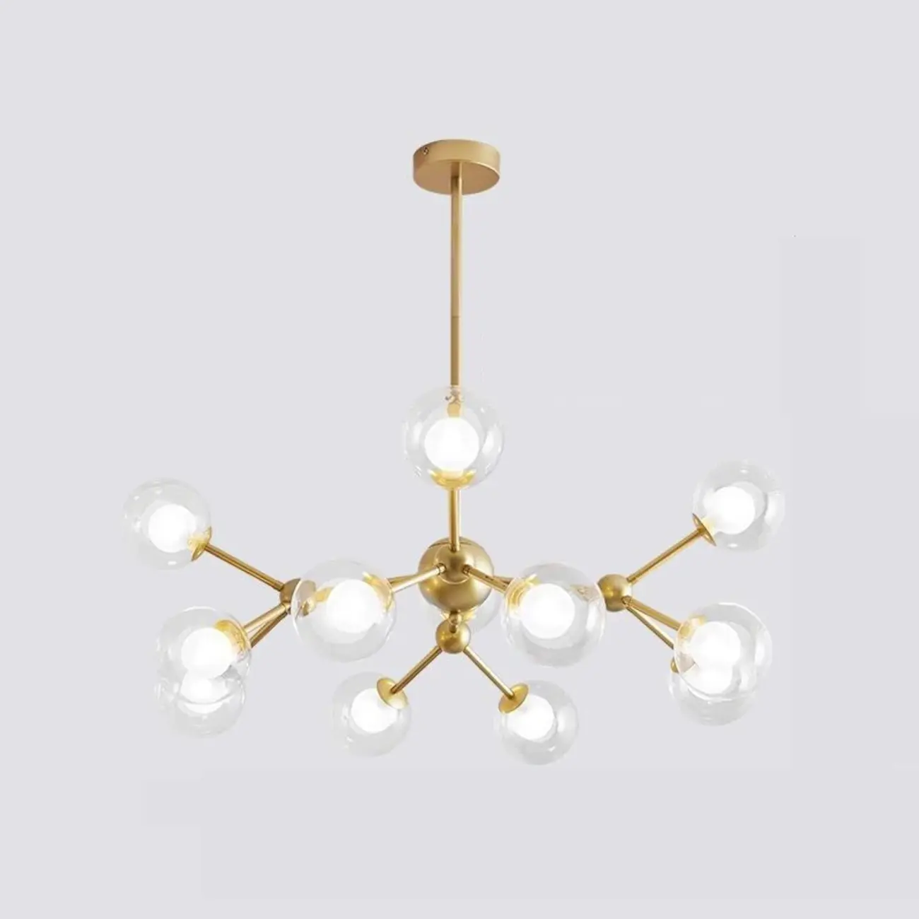 Modern Glass Globes LED Chandelier with Sputnik Design Image - 12 | homeyfad