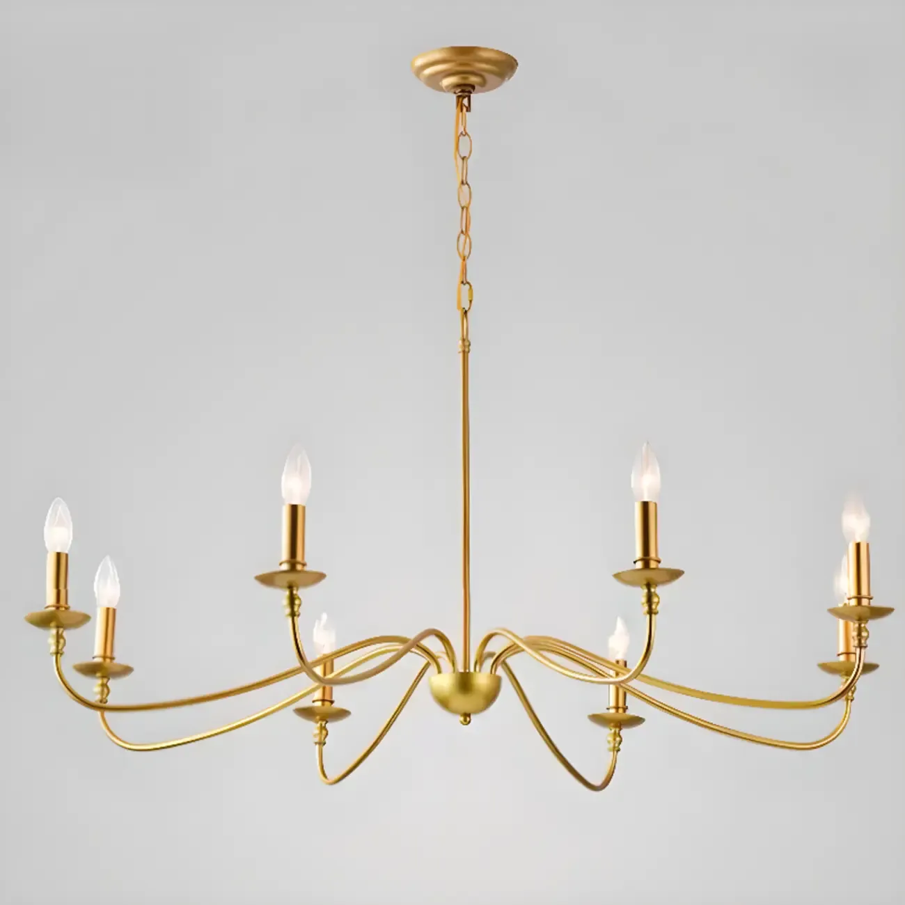 Vintage metal Candelabra Chandelier with adaptive height  Image - 15