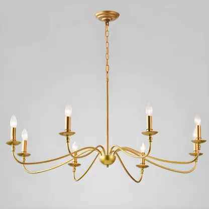Vintage metal Candelabra Chandelier with adaptive height  Image - 15