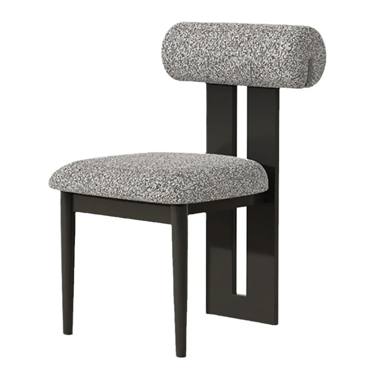 Scandinavian Faux Leather Upholstered Slat Back Dining Chair Image - 7