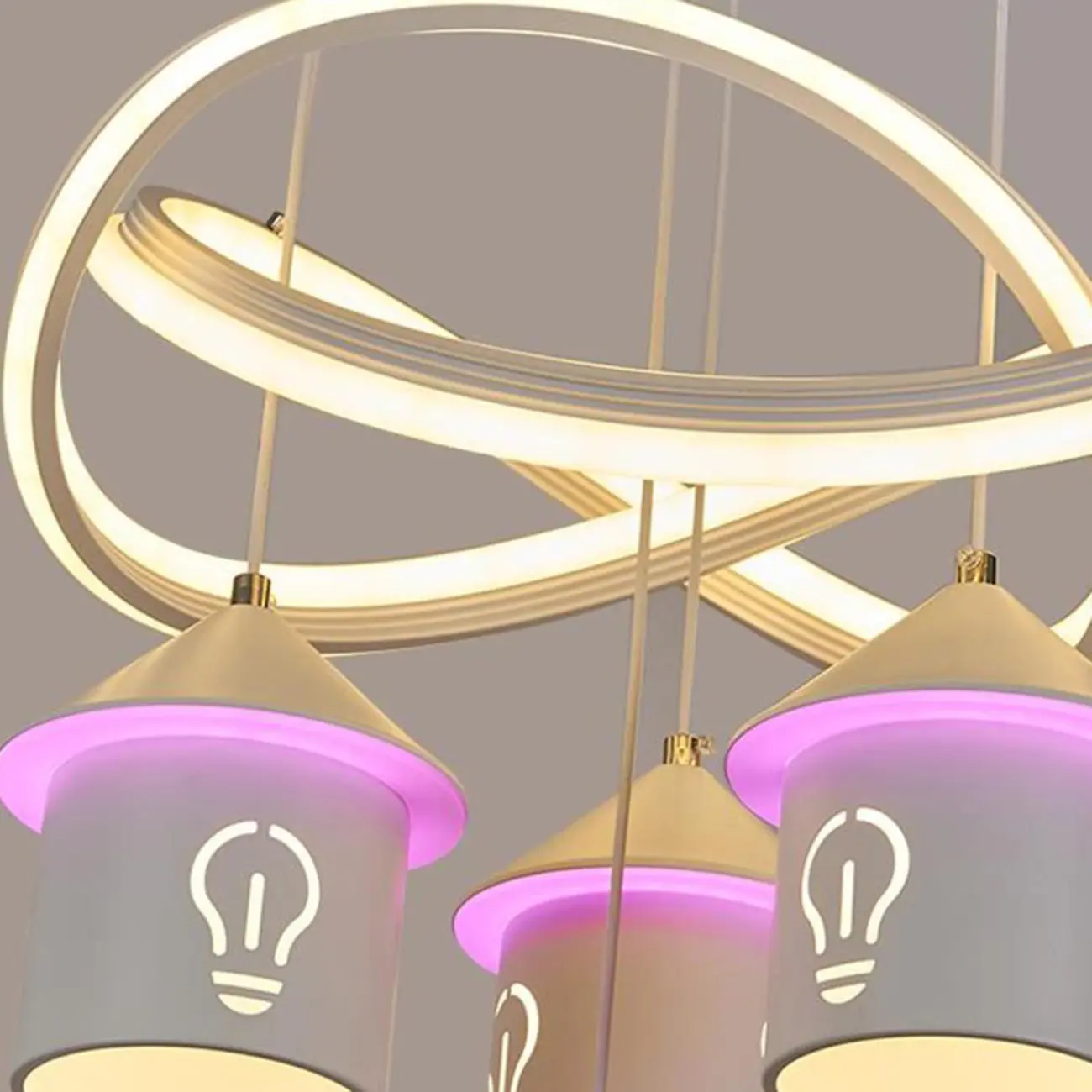 Modern 4-Light LED Chandelier with Unique House Design  Image - 10 | homeyfad