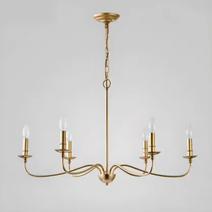 Vintage metal Candelabra Chandelier with adaptive height  Image - 16