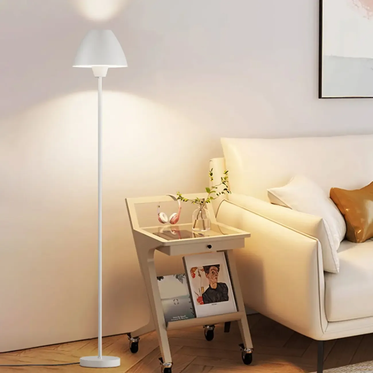 Minimalist Adjustable Floor Lamp with Shade for Living Room Image - 14