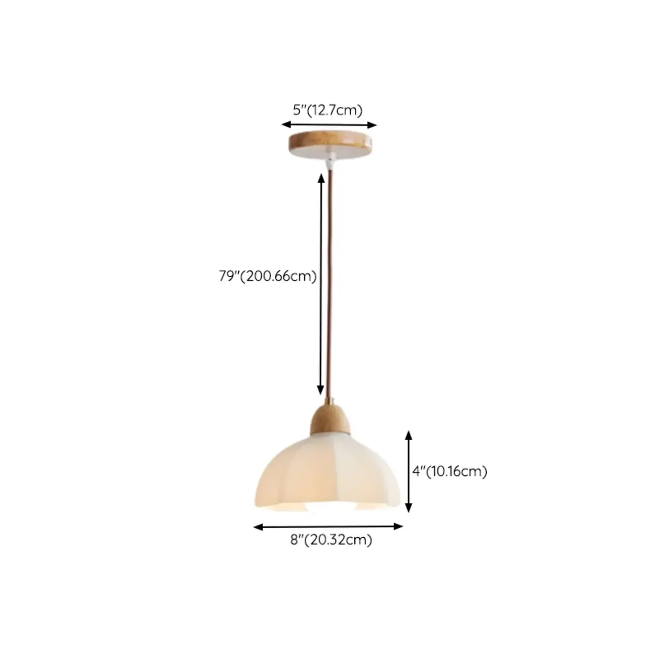 Modern White Floral Shade Pendant Lamp for Bedroom Image - 12