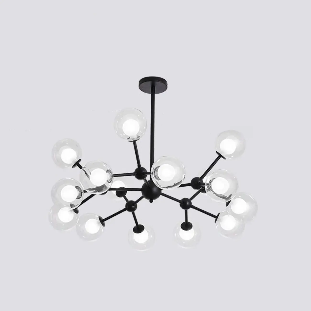 Modern Glass Globes LED Chandelier with Sputnik Design Image - 14 | homeyfad