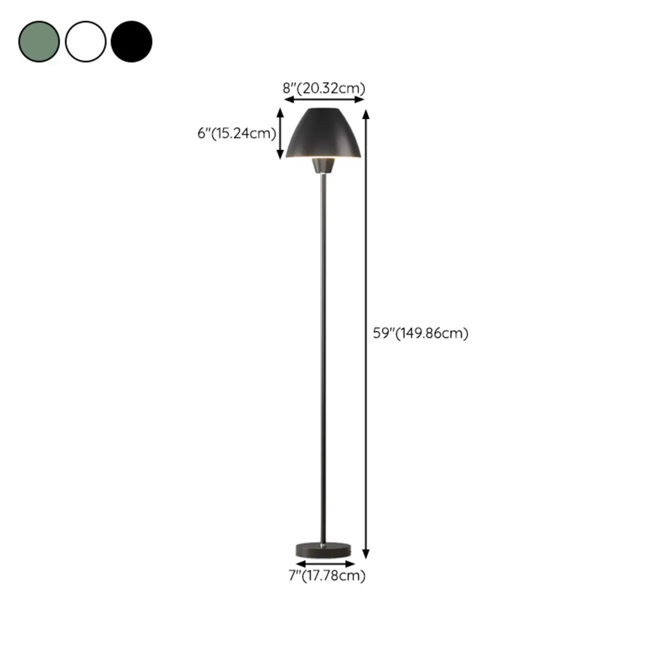 Minimalist Adjustable Floor Lamp with Shade for Living Room #size