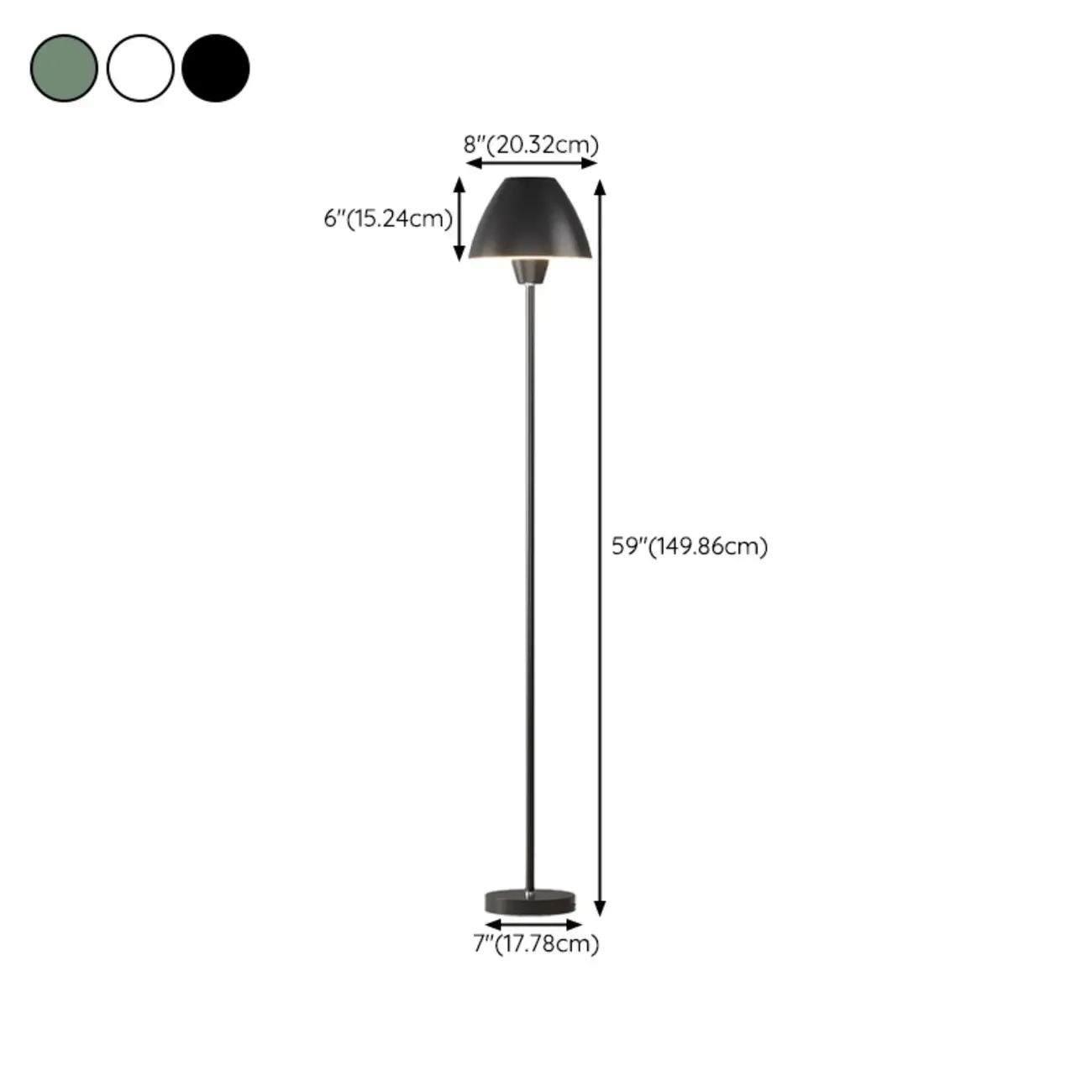 Minimalist Adjustable Floor Lamp with Shade for Living Room #size