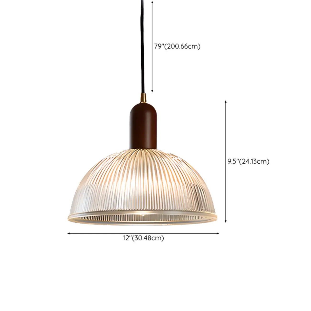 Modern Stripe Glass Bowl Pendant Light for Living Room Image - 15