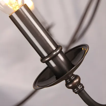 Vintage metal Candelabra Chandelier with adaptive height  Image - 19