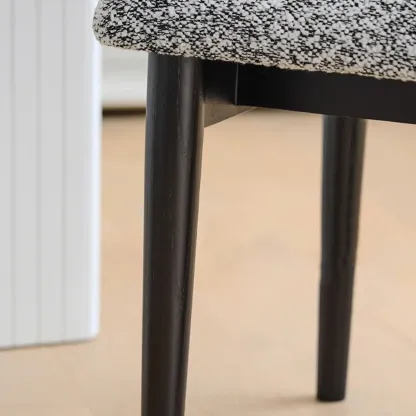 Scandinavian Faux Leather Upholstered Slat Back Dining Chair Image - 11