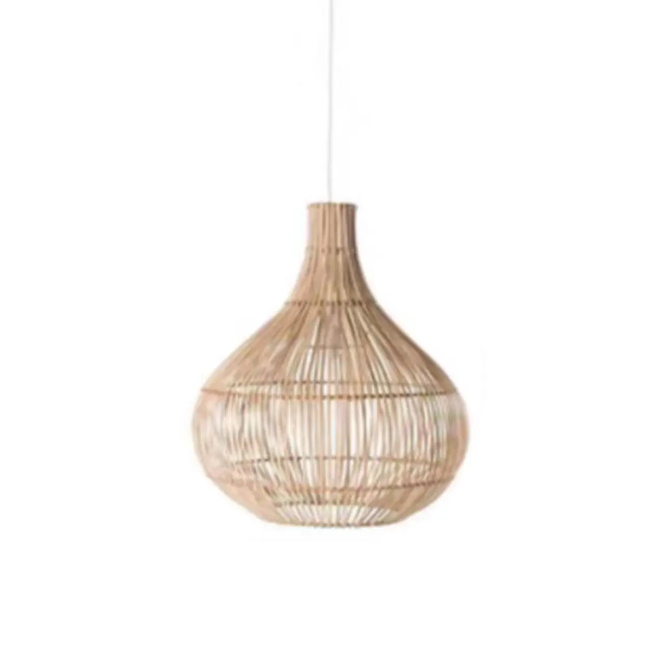 Wabi-Sabi Style Rattan Lantern LED Pendant Lamp for Living Room Image - 5 | homeyfad
