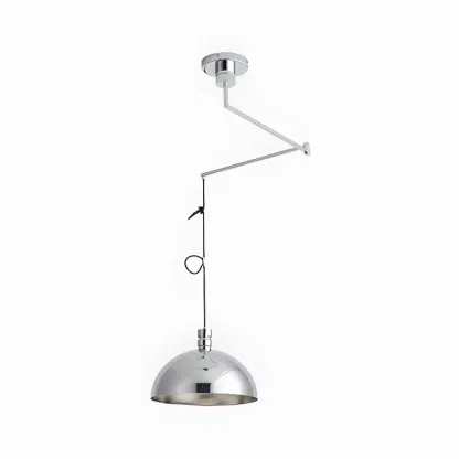 Minimalist White Half Bowl Pendant Lamp and Adjustable Metal Cord Image - 3