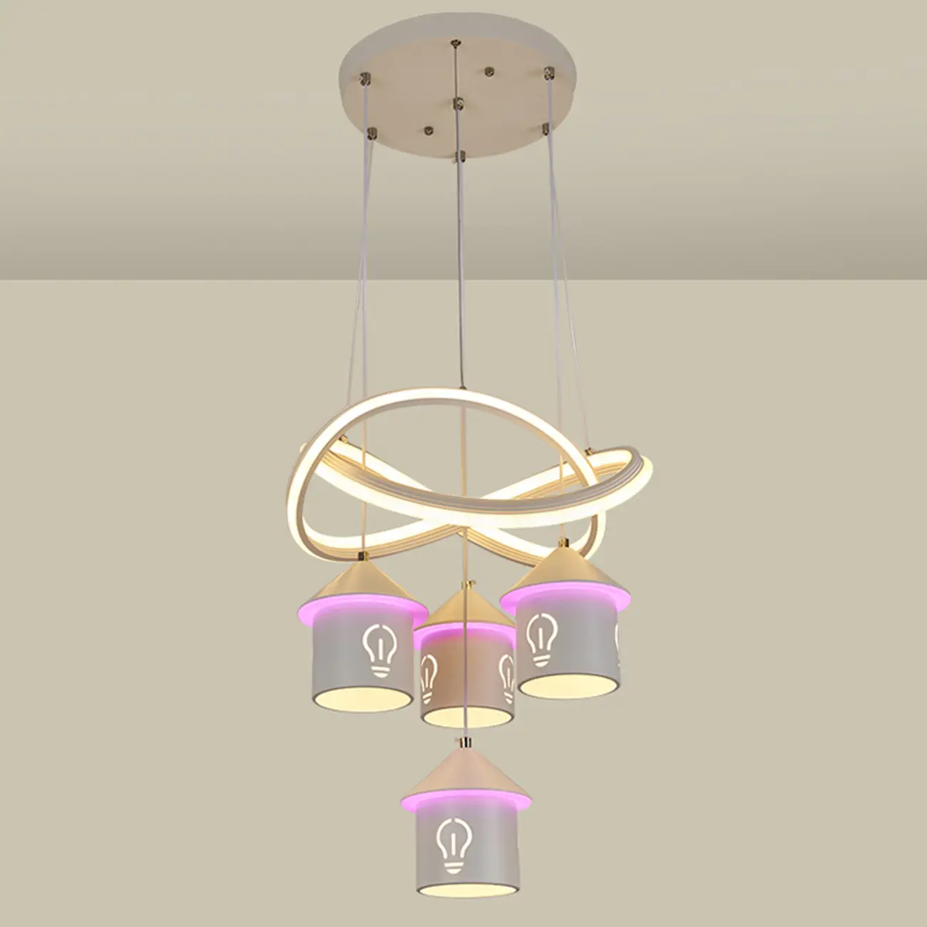 Modern 4-Light LED Chandelier with Unique House Design  Image - 16 | homeyfad