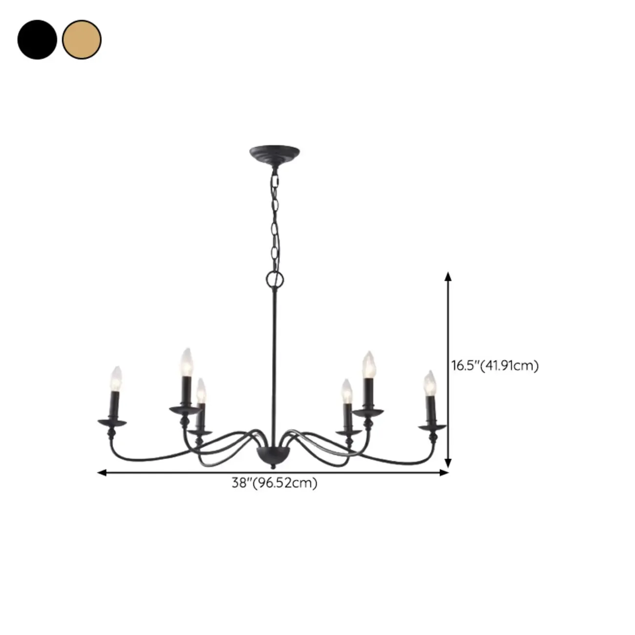 Vintage metal Candelabra Chandelier with adaptive height  Image - 22